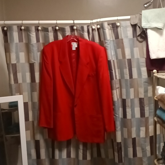 NWOT TALBOTS red l/s linen blend jacket w three pockets Size 18 - Picture 2 of 7